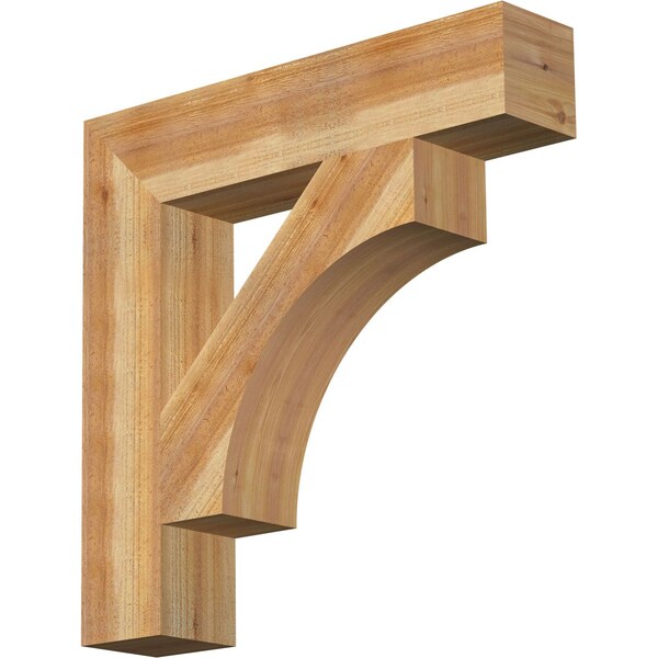 Ekena Millwork Westlake Block Rough Sawn Bracket, Western Red Cedar, 6"W x 30"D x 30"H BKT06X30X30WTL05RWR - main